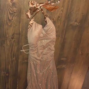 Brand new gold sparkle glitter prom dress